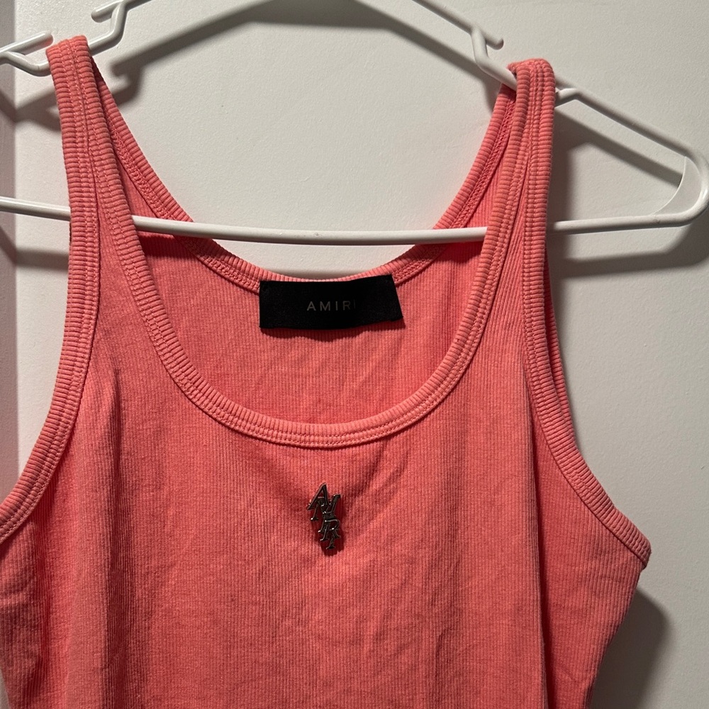 AMIRI Coral Tank Top with Logo Detail